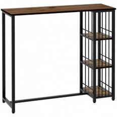 Barbord Köksbänk Industridesign 3 Hyllplan 120 x 40 x 105 cm Svart - Brun