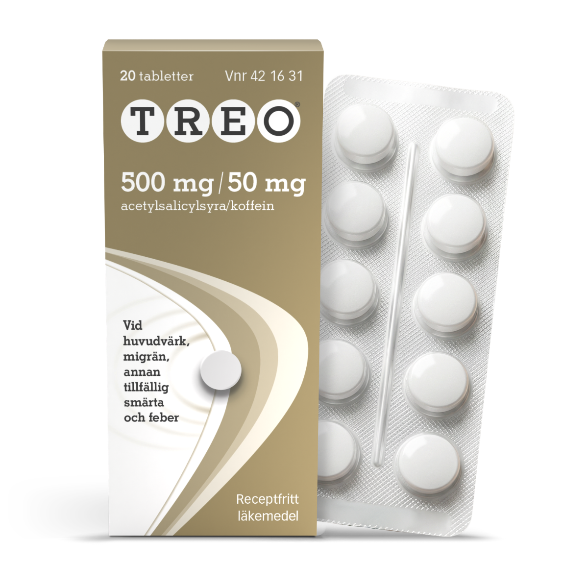 Treo, tablett 500 mg/50 mg 20 tablett(er)