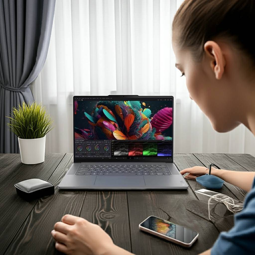 Lenovo Yoga Slim 7i Gen 9 Aura Edition 15? Intel Intel® Core Ultra 7 258V-processor LPE-kärnor upp till 3,70 GHz P-kärnor upp till 4,80 GHz, 32 GB MOP, Windows 11 Home 64, 1 TB SSD M.2 2242 PCIe Gen4 TLC