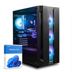 dcl24 Gamer PC Ryzen 7 5700X3D, RTX4070 12GB - 1000GB SSD, 32GB DDR4, High End Computer mit 8x4.1 GHz, Tower Computer mit WLAN, Gaming PC mit Windows 11 Pro [19698]