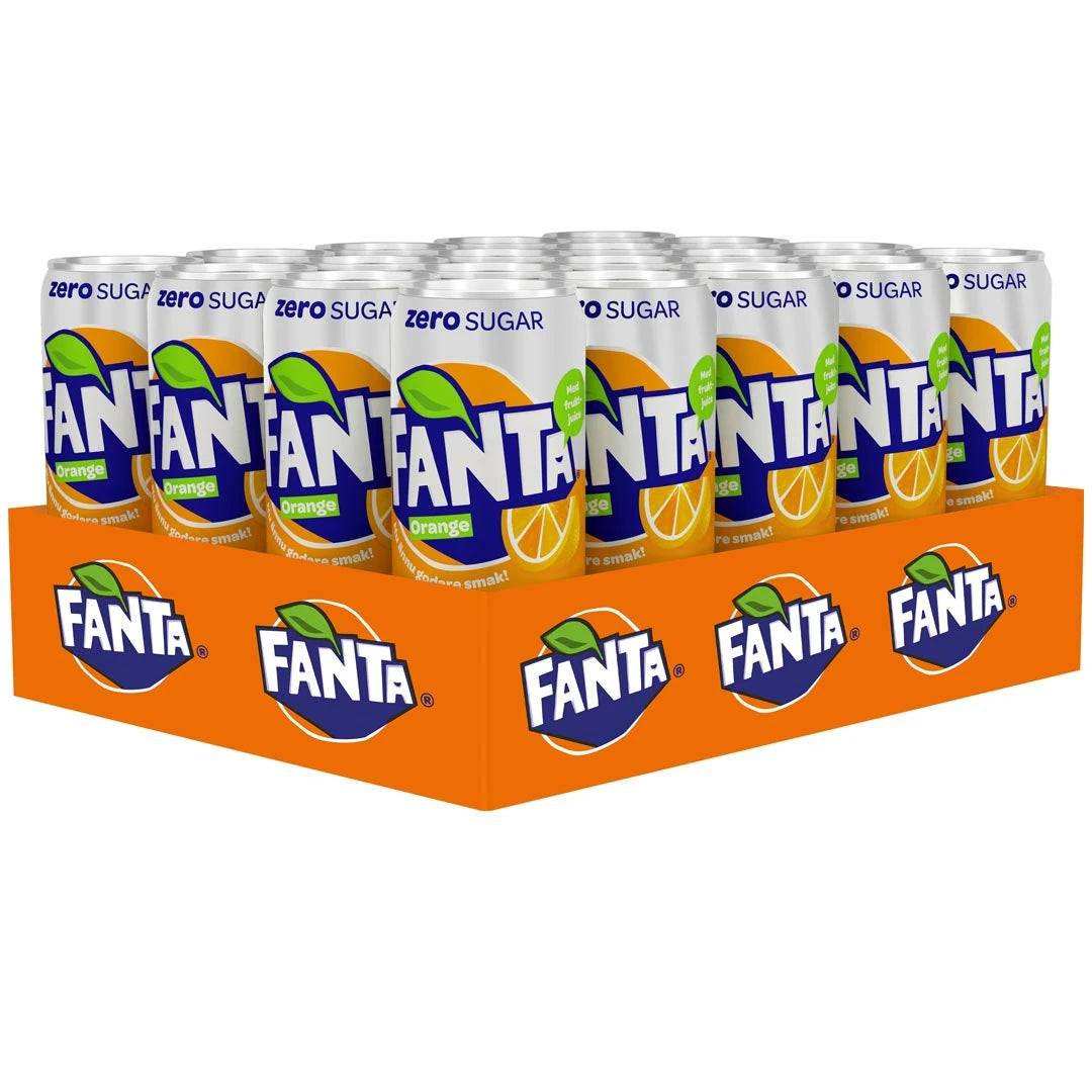 20 X Fanta Orange Zero 330 Ml