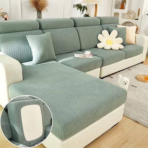 MINGPINHUIUS Soffa sittkuddeöverdrag, stretch soffskydd, universellt elastiskt soffskydd, halkfritt soffskydd, skyddsöverdrag för soffkuddar i L-format, schäslong, möbelskydd