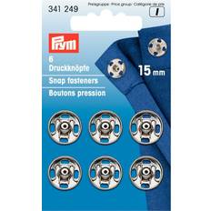 PRYM Tryckknappar SILVER 15 mm 6 st