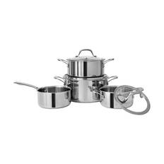 Cook & Baker 3-ply Grydesæt - 7 dele - 1,5/3/5 liter - Genanvendt aluminium - Stål