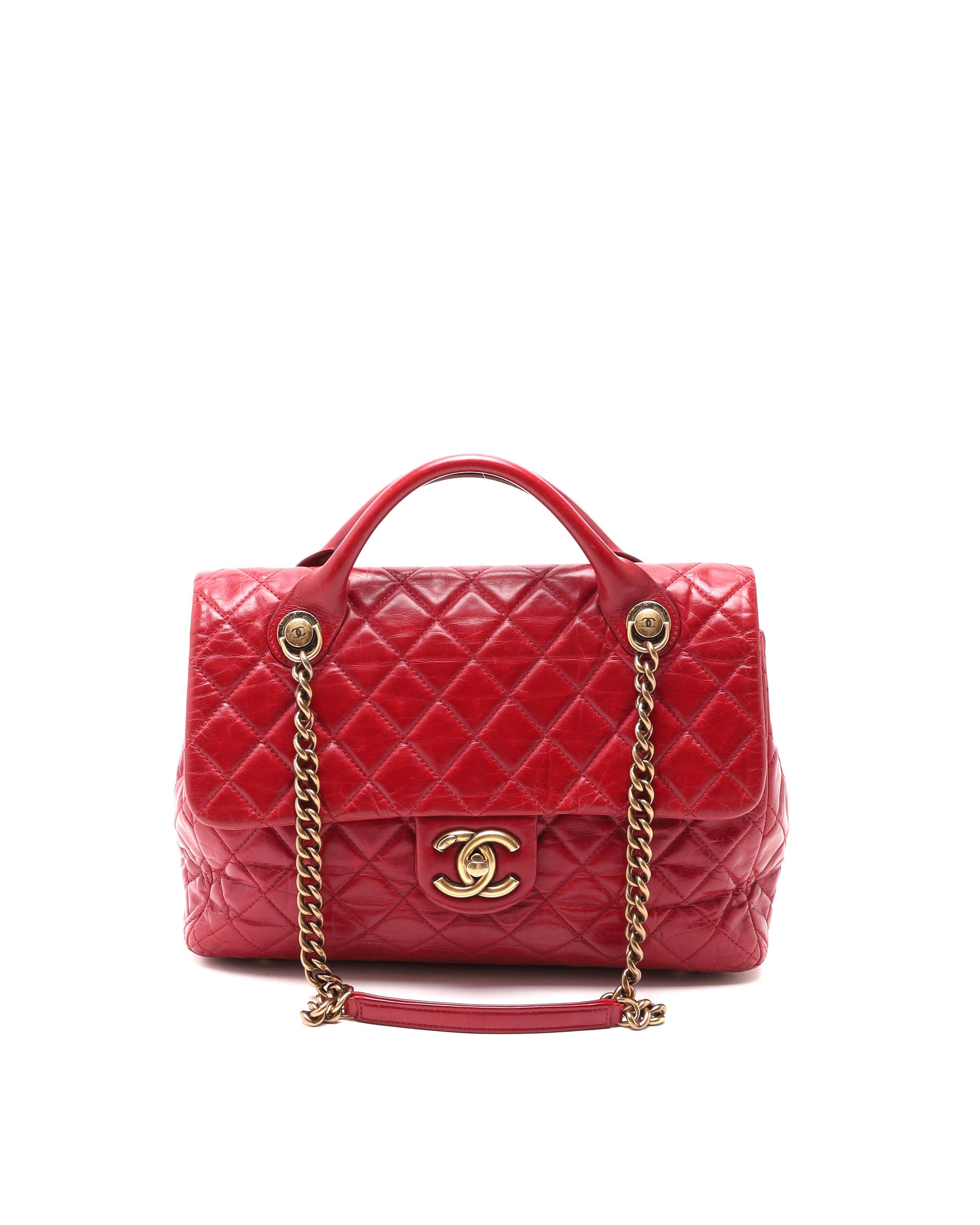 Chanel Large CC Castle Rock Flap Bag - Red (One Size)