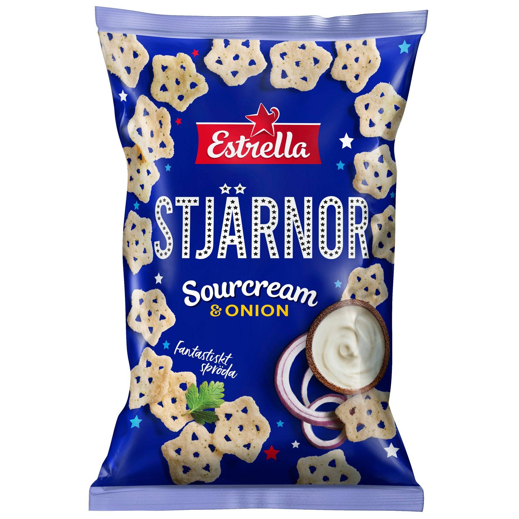 Snacks Estrella Stjärnor Sourcream & Onion 10x85 g