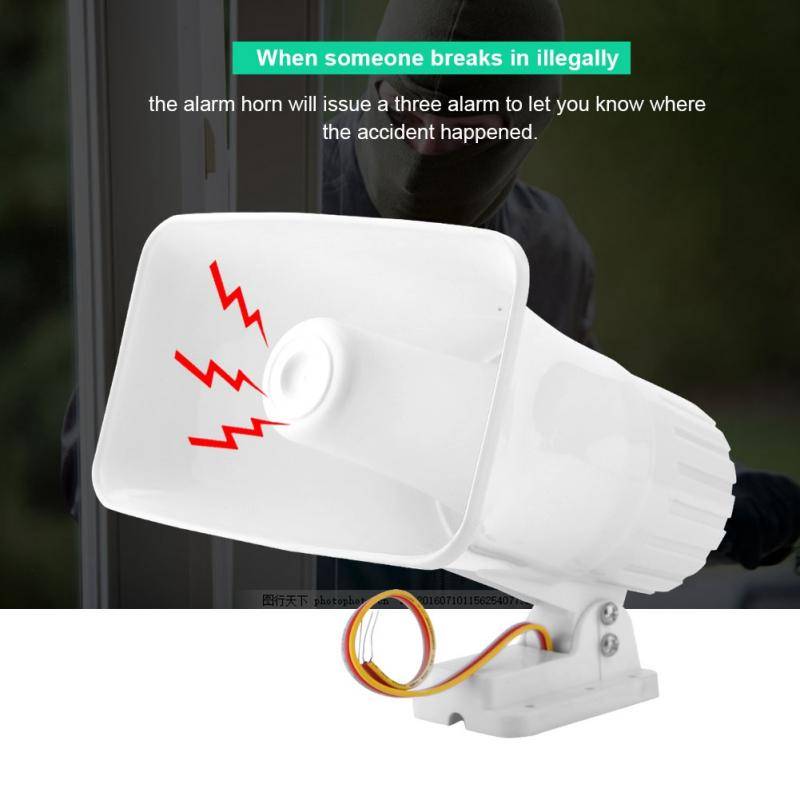 150 db dc 12v dubbeltons trådbunden siren inbrottslarmsystem varningsalthorn för hemsäkerhet