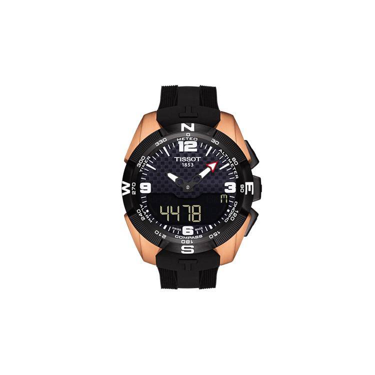 TISSOT T Touch Kvartsverk Herrklockor Klocka 45mm Svart Urtavla Titan Guldpläterad PVD-beläggning Klockfodral T091.420.47.207.00 black