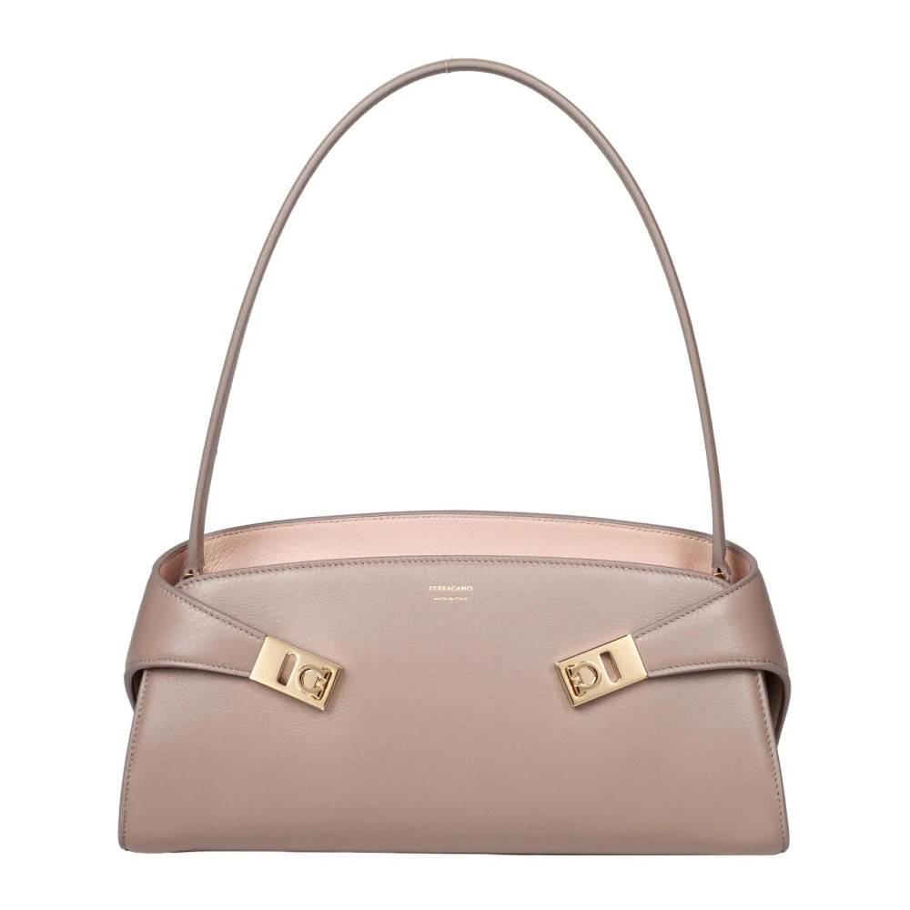 Ferragamo Hug Soft East-West Skuldertaske - Tasker - Dame - Beige - ONE SIZE - Uld