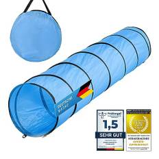 Hunde Agility Tunnel - Hundetunnel Spieltunnel Agilitytunnel Hundehöhle inkl Heringe und Transporttasche 300 x 50 cm