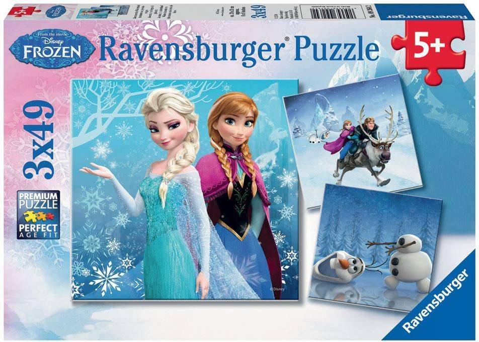 Frost vinter puslespil 3×49 brikker ravensburger frozen puslespil 009264