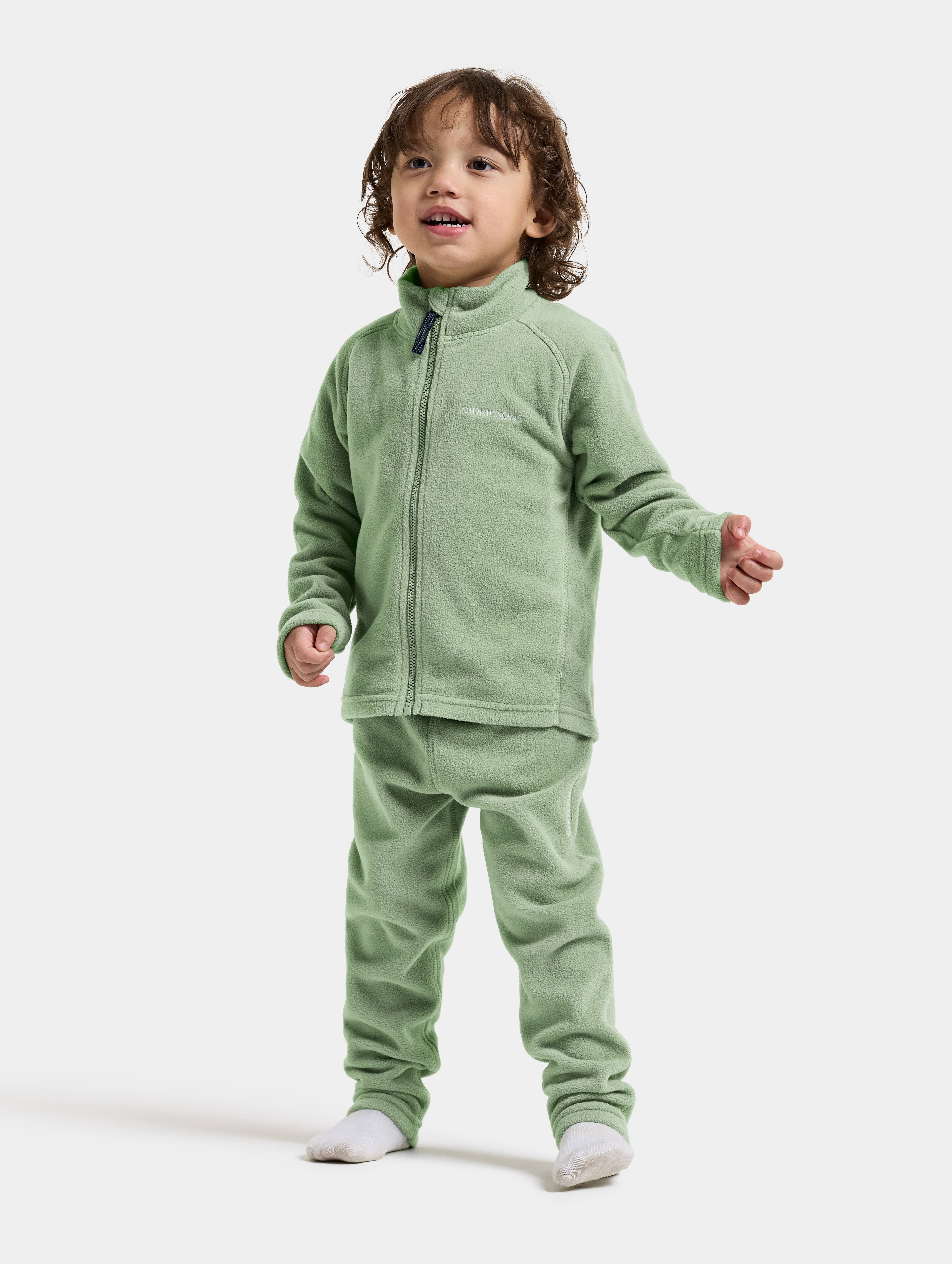 Didriksons Monte Fleecebukser, Sage Green, 140