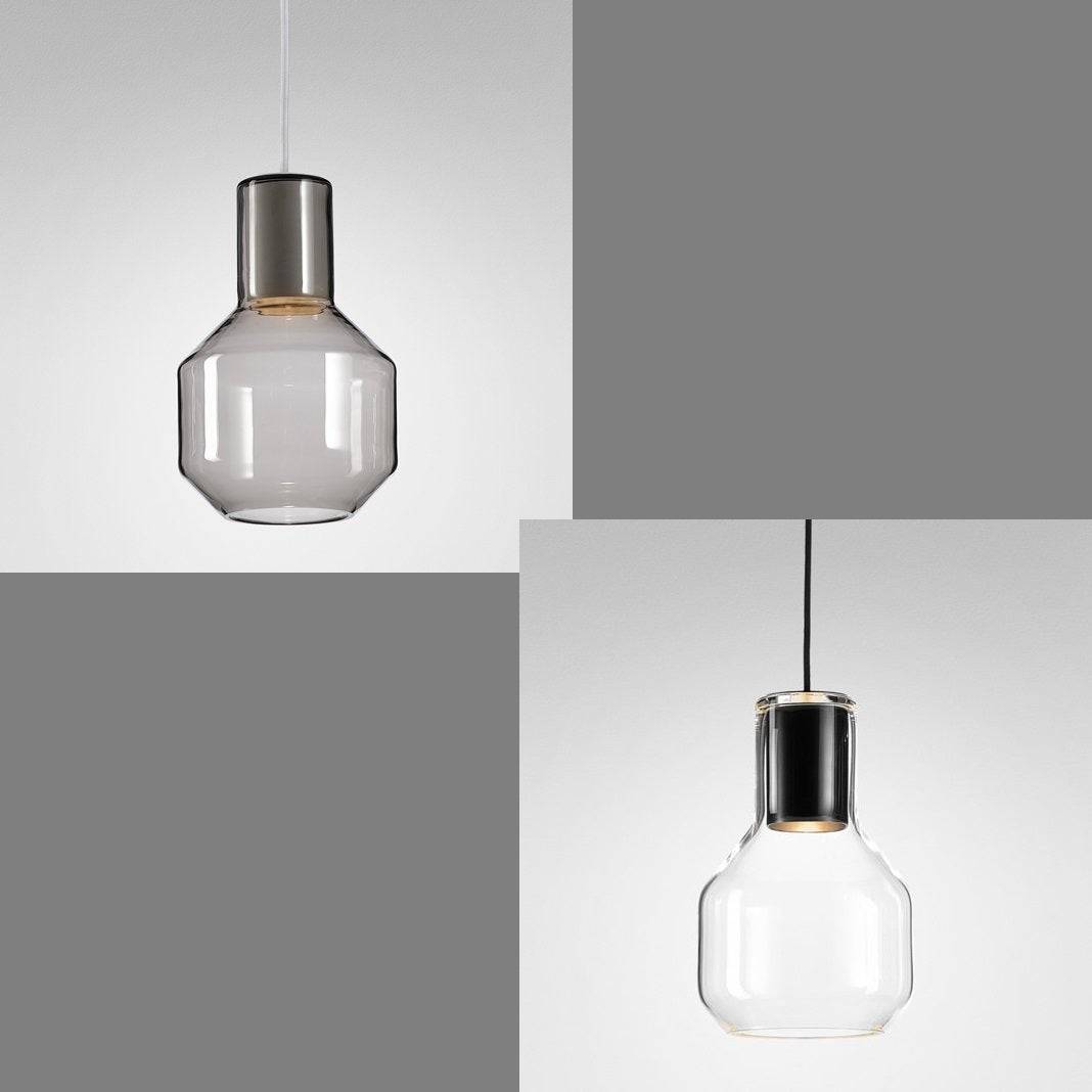 Modern Glas GU10 pendel - mat guld / Røgfarvet / Ø 5 cm
