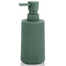 1 st randig grön tvålpump, modern rund plastform lämplig för badrum handtvätt och kök diskmedel, flytande refillflaska heminredning höstdekoration til (En-Storlek)