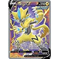 Zeraora V 165/198 ultrasällt Pokémon-kort (SWSH kylande regering) + TitanCards® Toploader