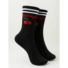 1 Pair Unisex Gingerbread Man Christmas Themed Mid-Calf Socks, Breathable, Absorbent, Casual, Suitable For Christmas, Autumn/Winter, School And Everyd - Black - 36-42 Pure Black,36-42 White Parallel Bars
