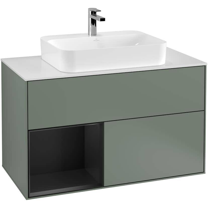 Tvättställsskåp Villeroy & Boch Finion med 2 Lådor Hylla och Bänkskiva för Ytmonterat Tvättställ