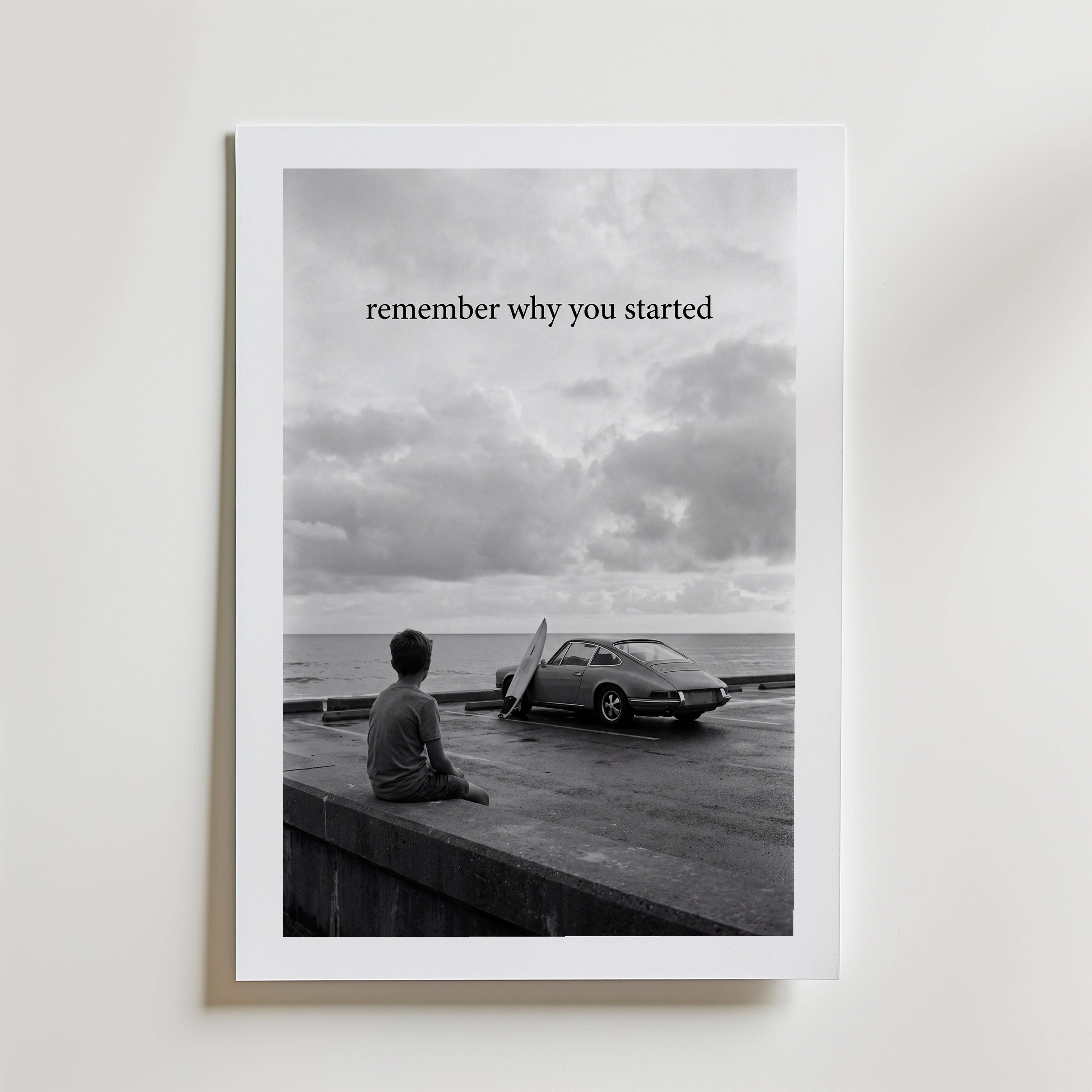 Remember Why You Started Poster - Fine Art Poster 13x18 cm Med passepartout