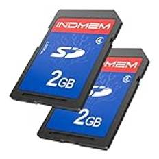 INDMEM SD-kort 2 GB 2-pack klass 4 MLC säker digital flashminneskort kamerakort