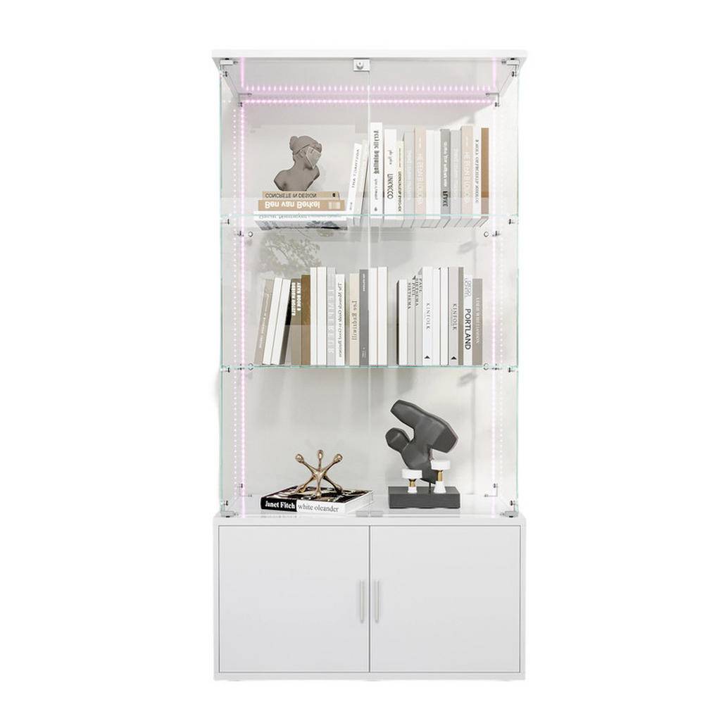 GLASMONTRE, vit, LED-ljuslist, 78x35x164 cm - Vit