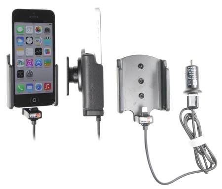 Brodit Aktiv holder med USB-kabel og cigaretadapter, Apple iPhone 5C