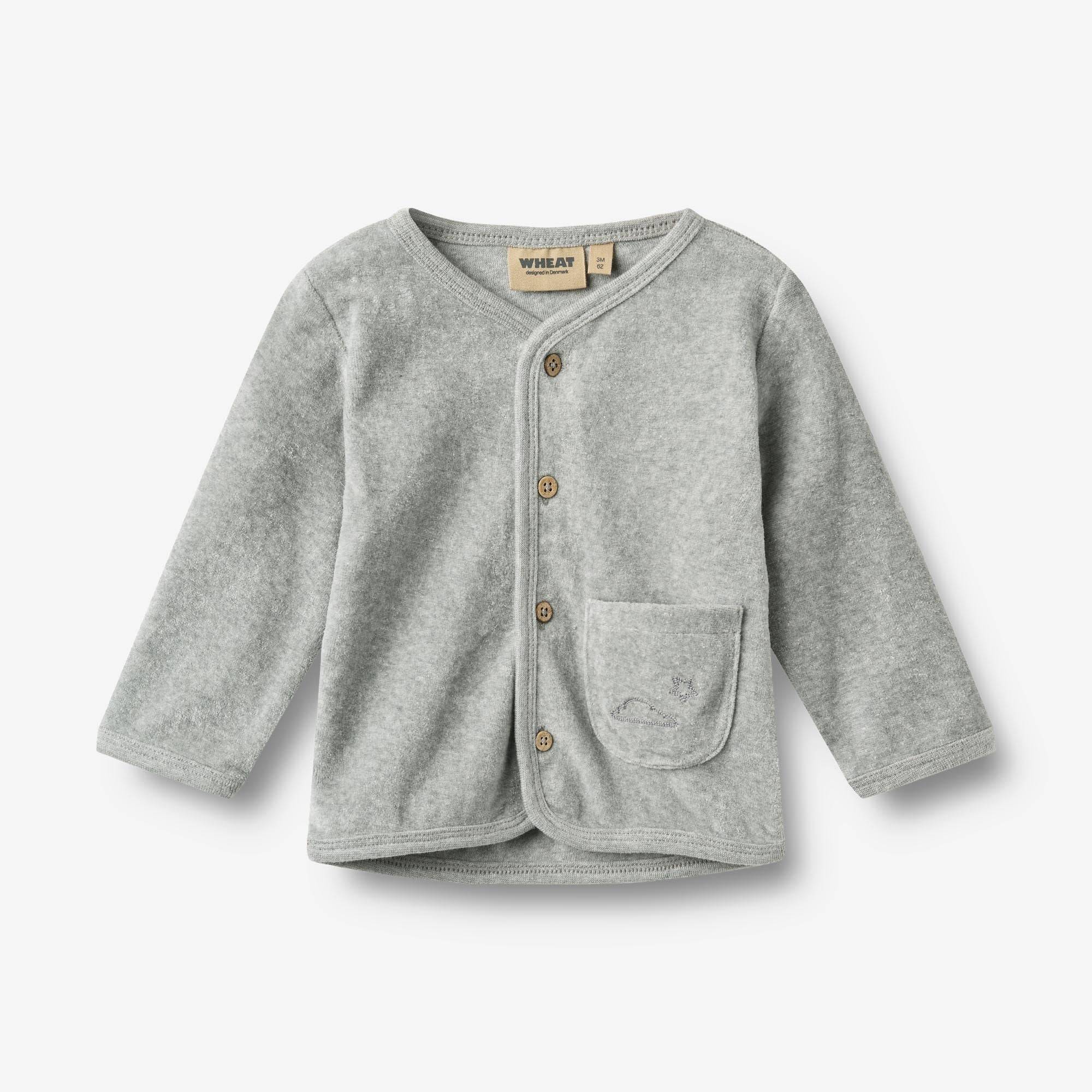 WHEAT® - Sweat Cardigan L/S Toto Sky - melange grey - Str 62.