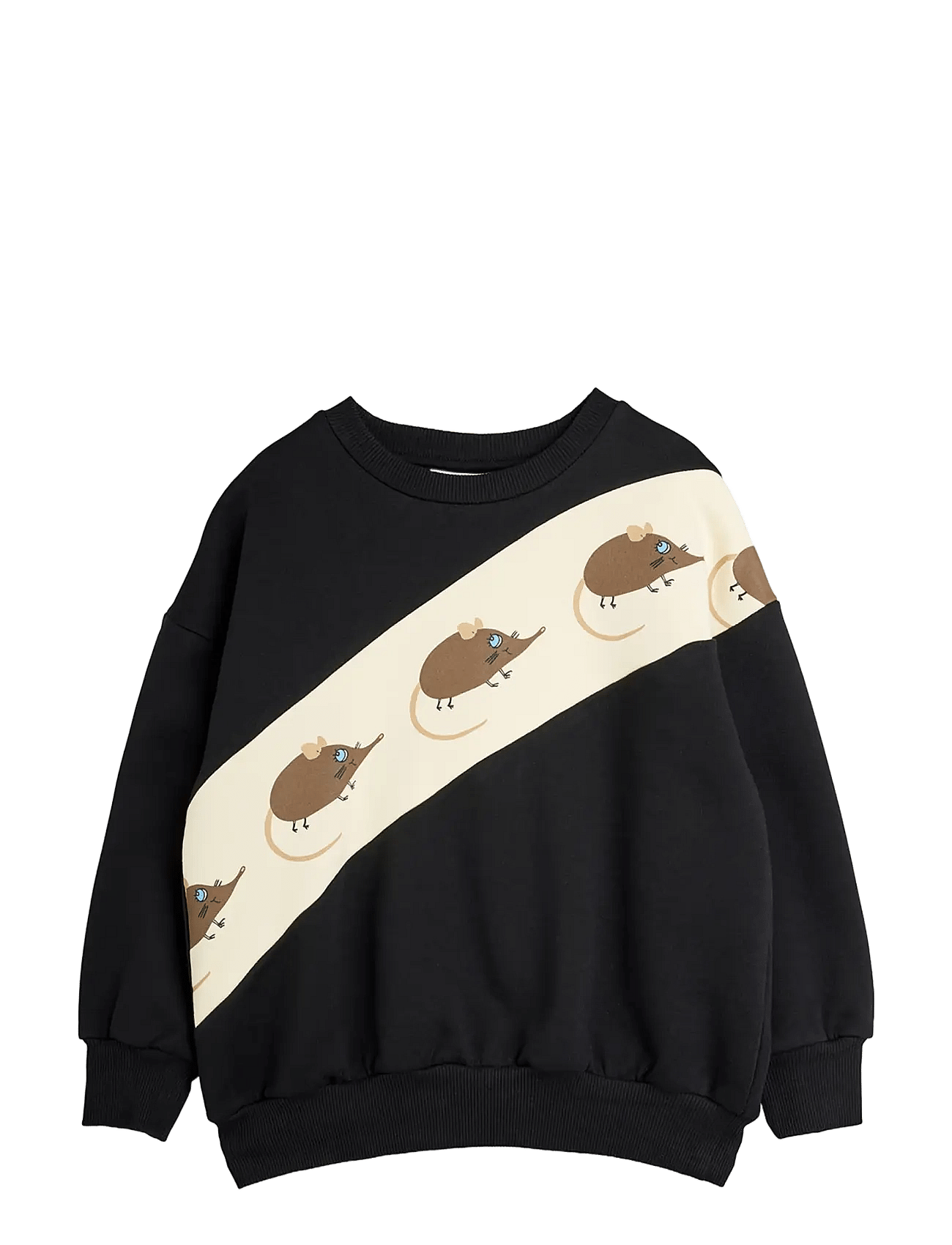 Mini Rodini Elephant Shrew Panel Sweatshirt - Black - 92/98