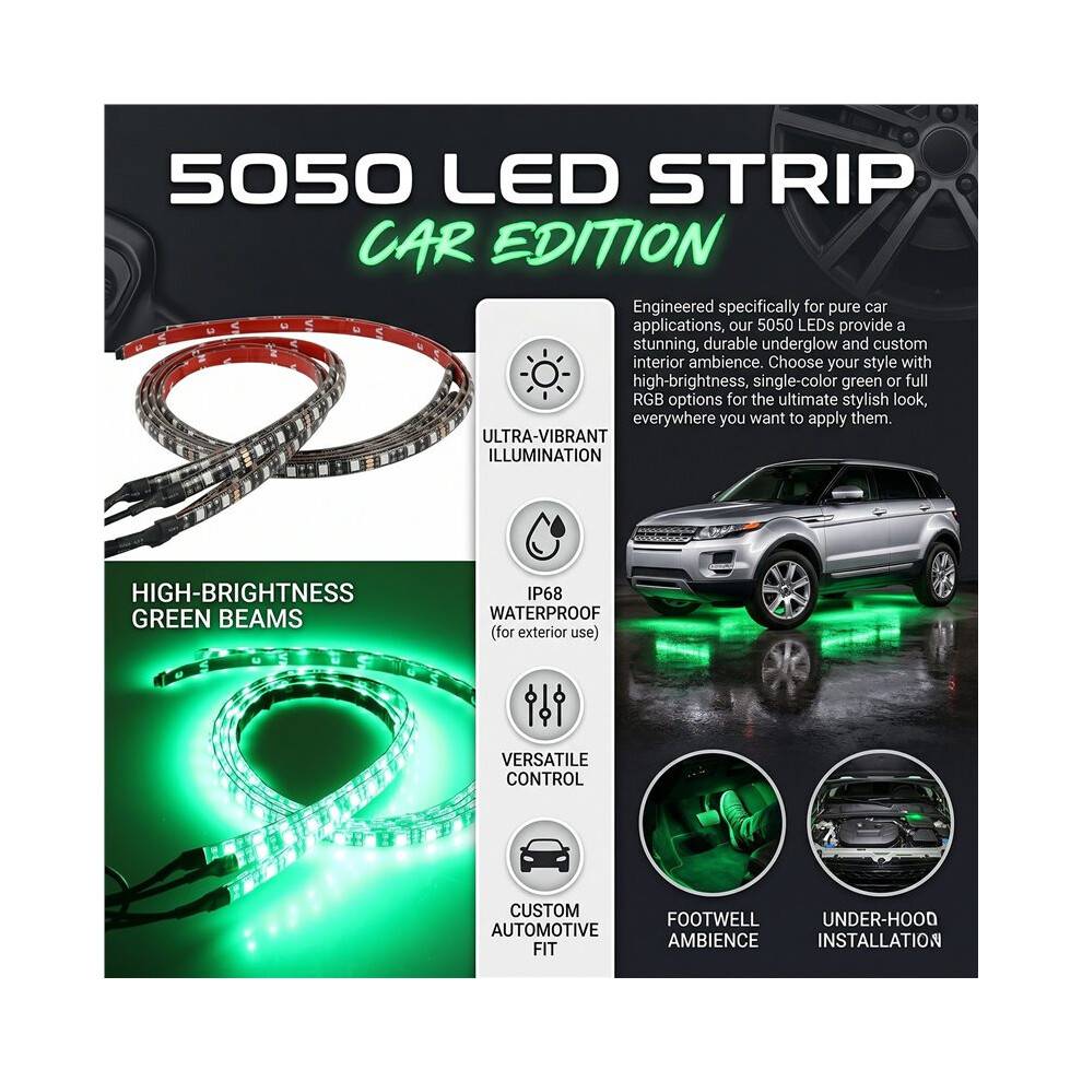 4 PCS RGB 252 LED Strip Neon Light Kit Under Car Tube Underglow Underbody System