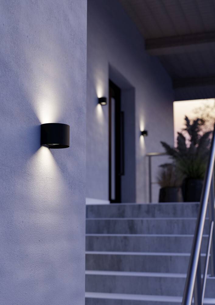 Eglo udendørs væglampe rund Calpino-Z LED sort