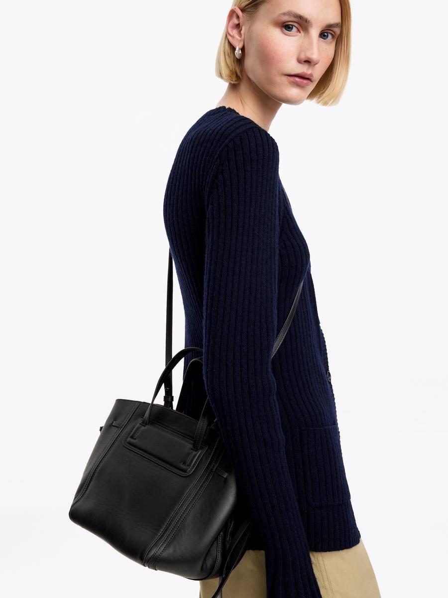 ARKET Leather Tote Bag -Black, ONESIZE