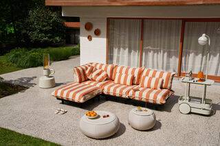 Fatboy Paletti Corner Seat - Stripe Orange Creme (LEFT)