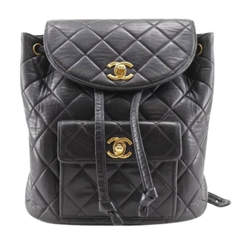 Chanel Vintage Pre-owned Læder Rygsæk - Vintage - Dame - Sort - ONE SIZE - Læder