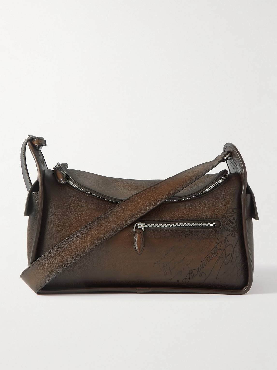 Berluti - Périple Barrel Scritto Venezia Leather Softy Messenger Bag - Men - Brown