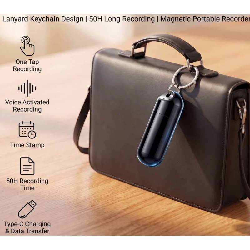 Pendant Digital Voice Recorder 32GB One-Key Voice Activated Recording