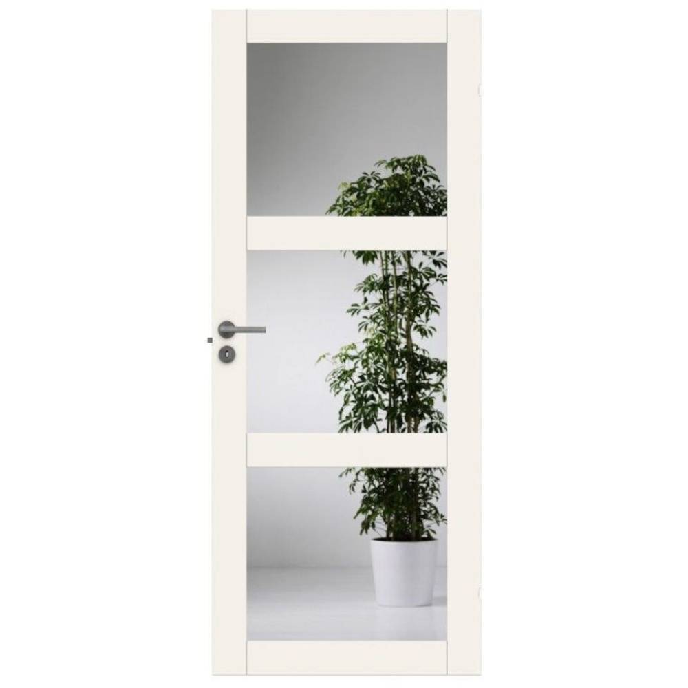 Swedoor, Indvendig dør m. glas, Purity GW03L, hvid, M9x21, 825x2040 mm (På lager i butik)