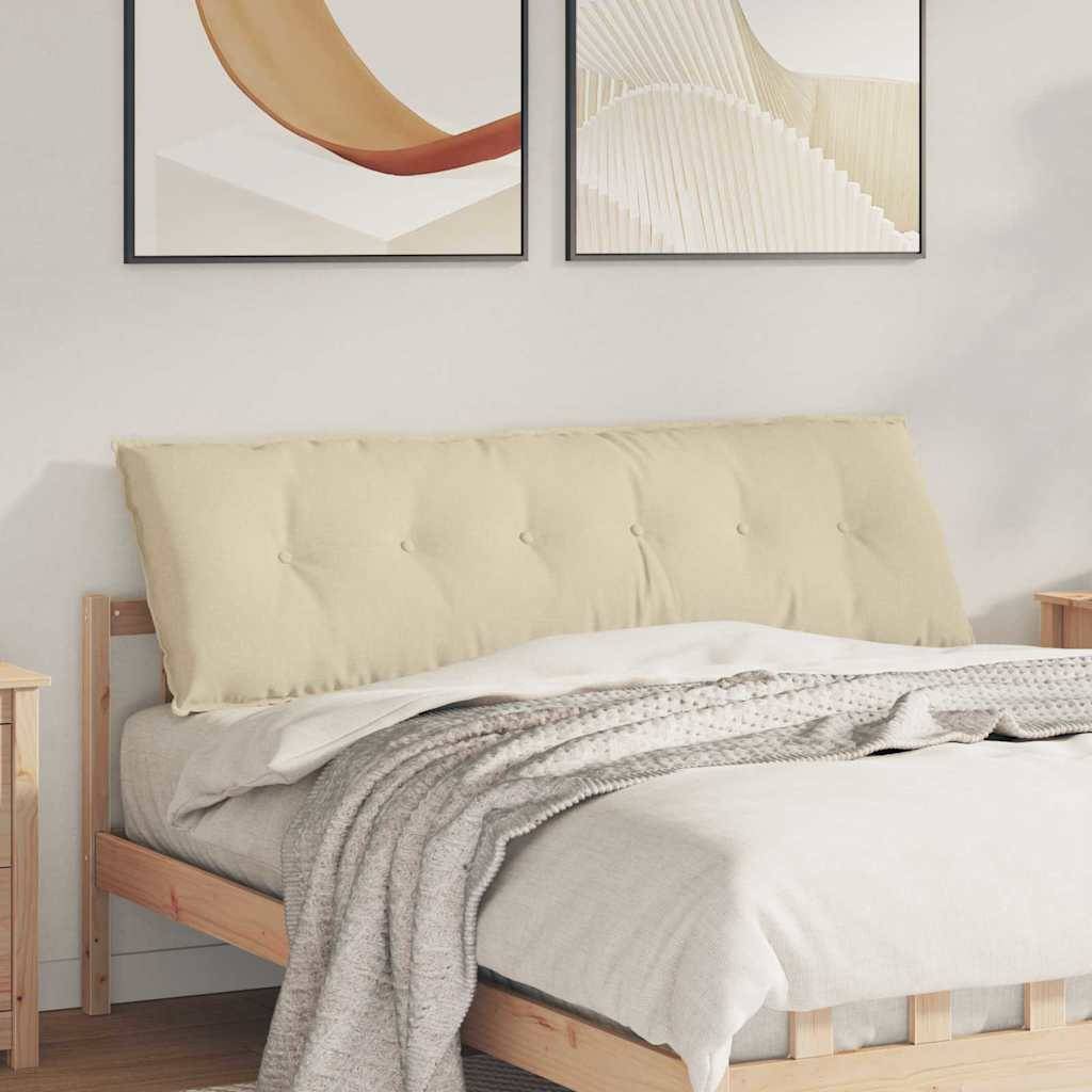 Rygpude Stof - Creme / 160 x 19 x 50 cm