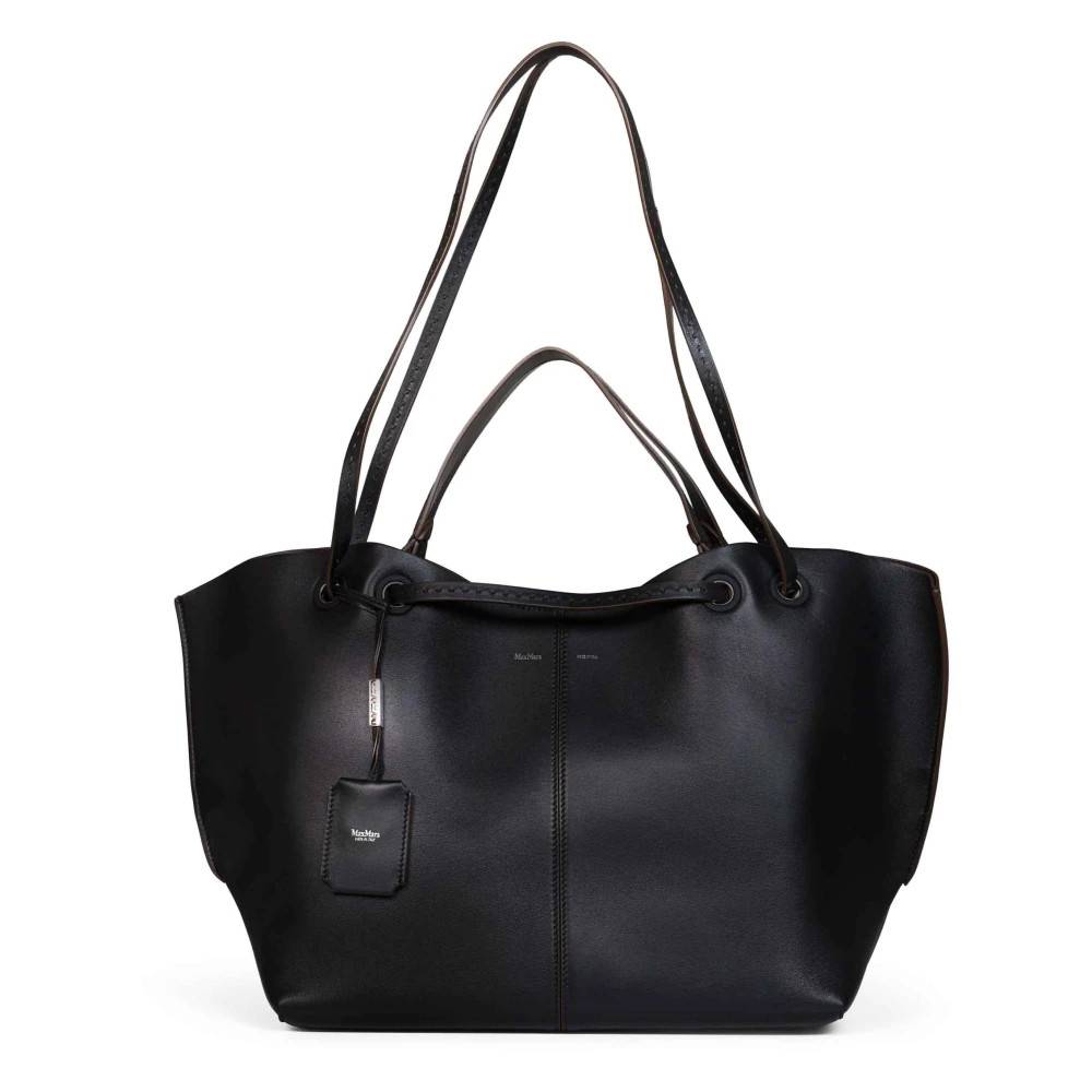 Max Mara Mixed Doubles Læder Tote Bag - Tasker - Dame - Sort - ONE SIZE - Læder