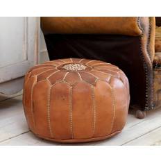Marockansk LÃ¤der Sittpuff Natur