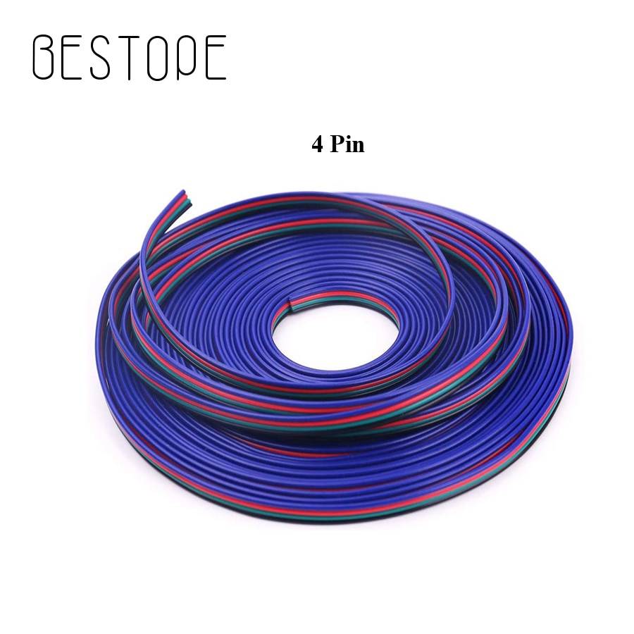 1m 5m 10m 20m 4- stifts förlängning rgb + svart trådkabel för 5050 2835 smd rgb led strip rgb controller