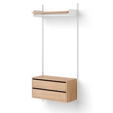 New Works Garderobshylla med lådor White/Oak B83,5 cm