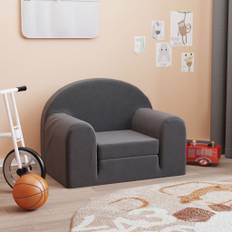 vidaXL sovesofa til børn blødt plys antracitgrå