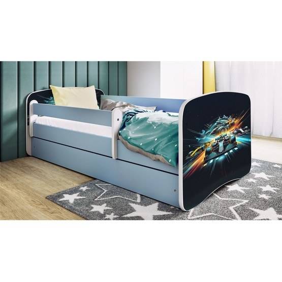 Kocot Kids Barnsäng - Babydreams Blå Med Madrass - Race 140x70 Cm