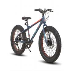 20 Inch Kids' Bike Fat Tire Mountain Bike for Boys and Girls, Shimano 7-Speed, Dual-Disc Brake,Beach