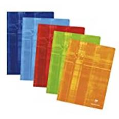 Clairefontaine 63362C – förpackning med 10 häften DIN A4 24 x 32 cm, rutig, 90 g, häftad, 48 ark, blandade färger, 1 pack