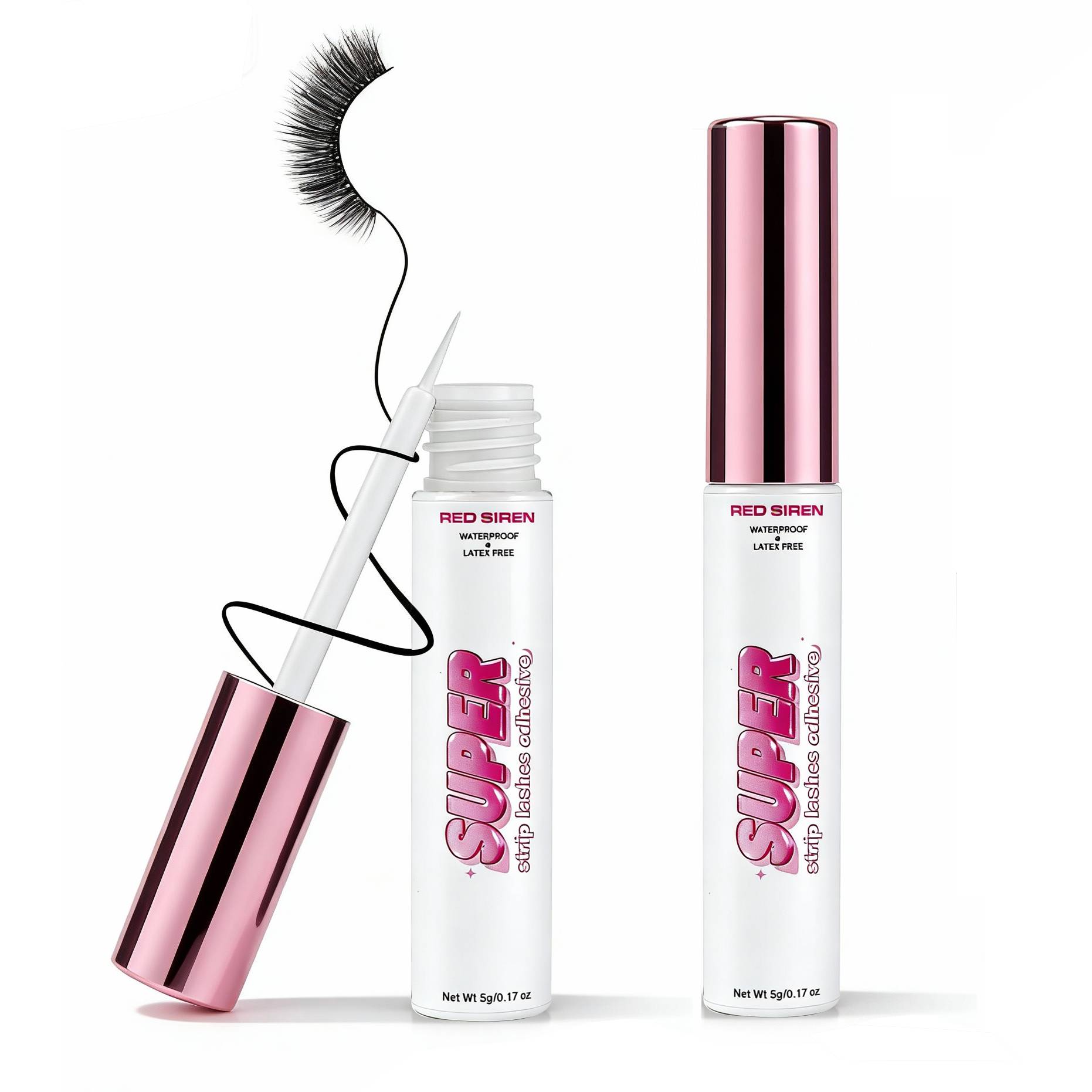 RED SIREN False Eyelash Glue Latex-Free Waterproof Super Strong White Glue for Eyelashes 5ml Full Strip Lashes Glue Makeup Tool