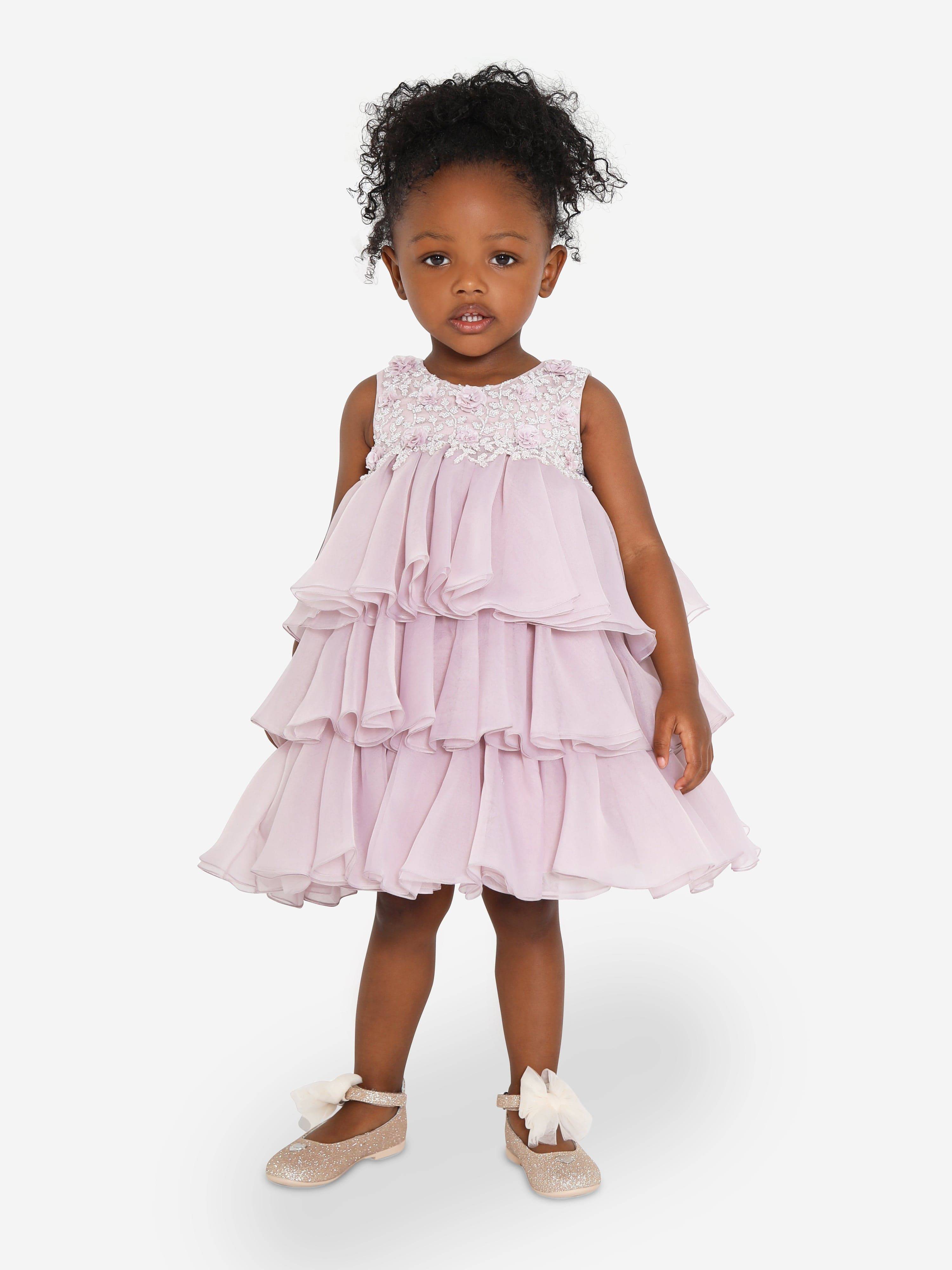 Maison Ava Girls Lumi Dress in Misty Lavender - Purple / 4 Yrs (4 Yrs)