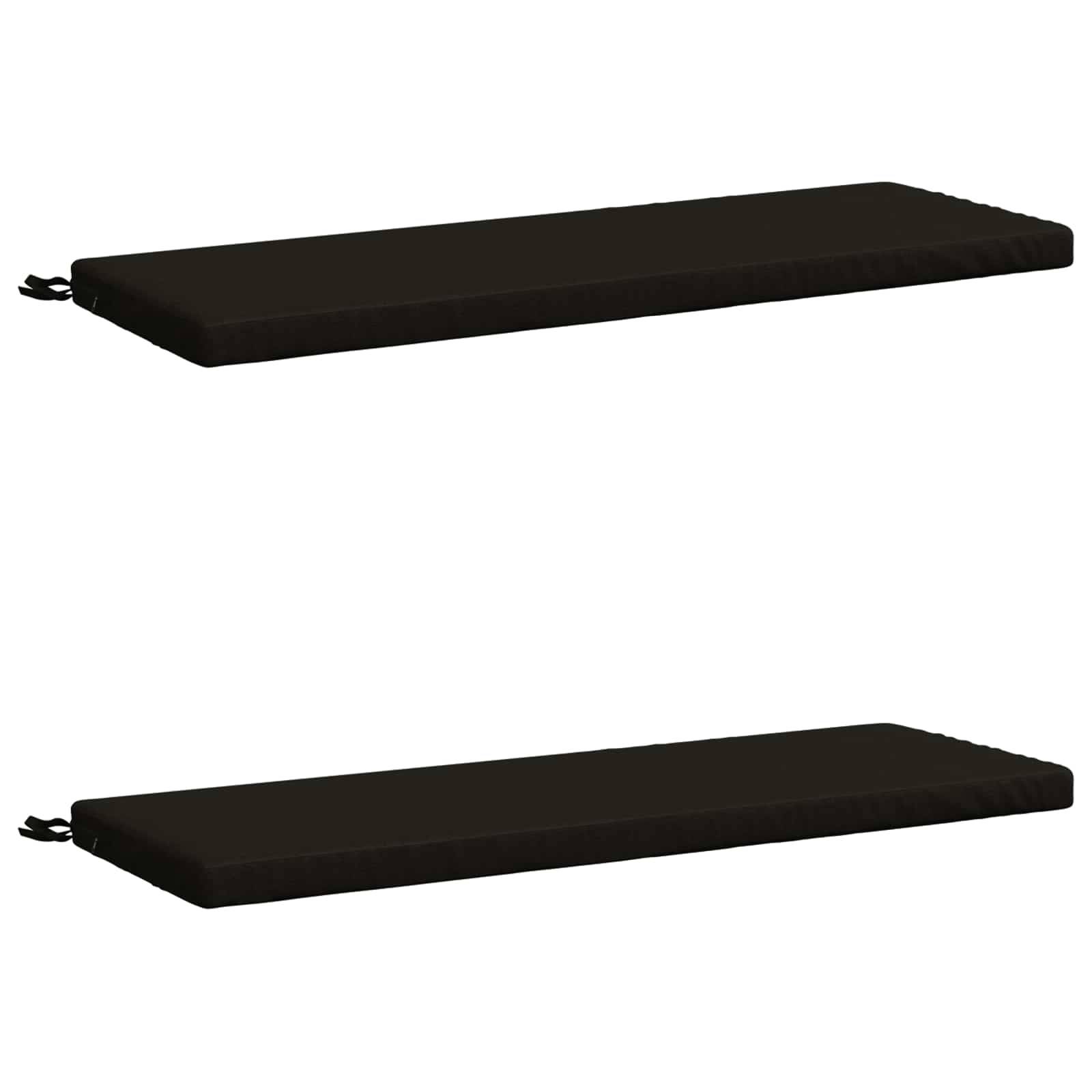 vidaXL 2-delade Bänk Kuddar SOEST 2 st 100% Polyester Svart