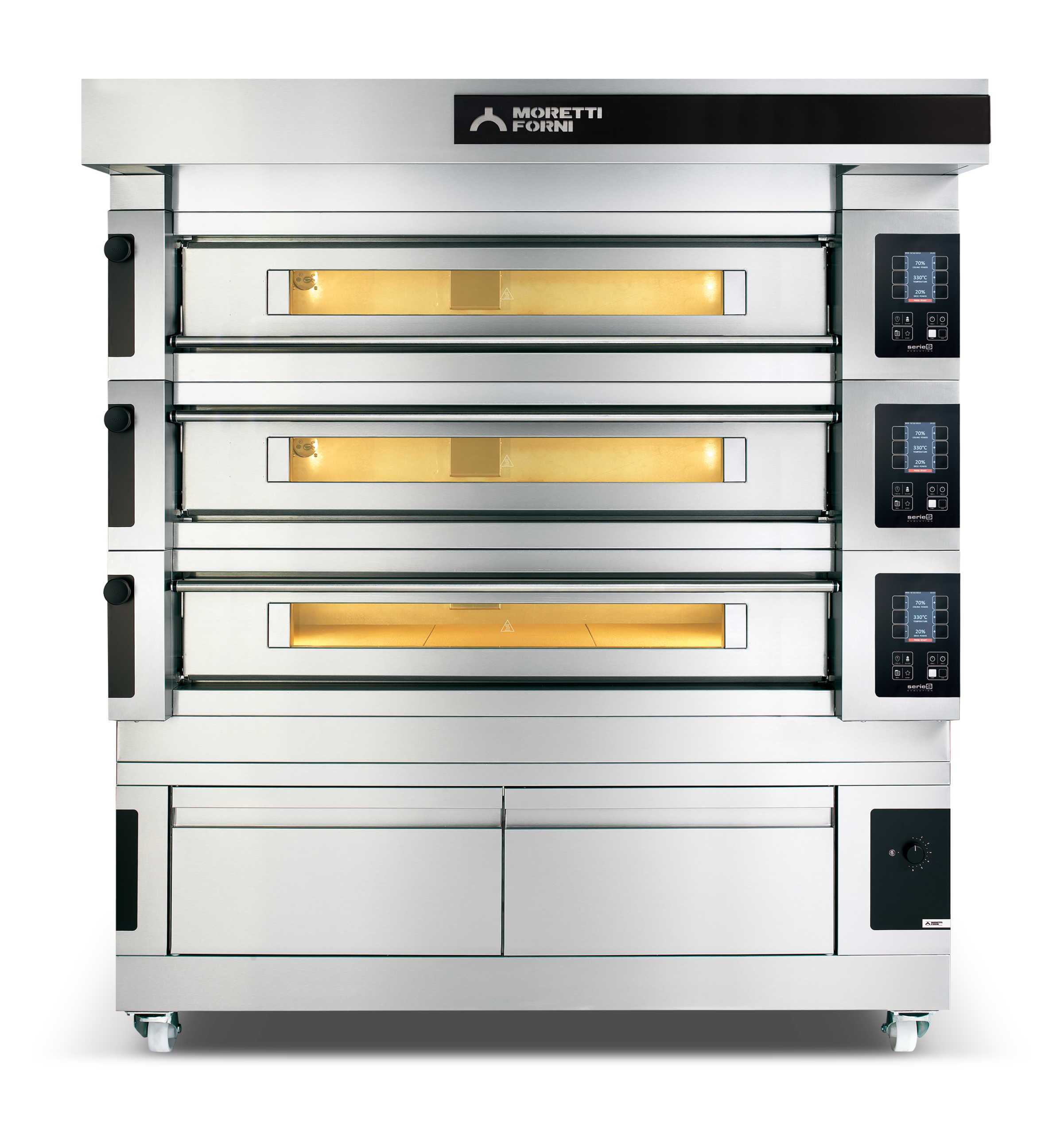 Moretti Forni - S140E, Pizzaovn MOD 3/L inkl. Varmeskab