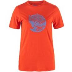 Fjällräven Abisko Wool Fox SS - T-shirt - Dam Flame Orange / Ultramarine XL
