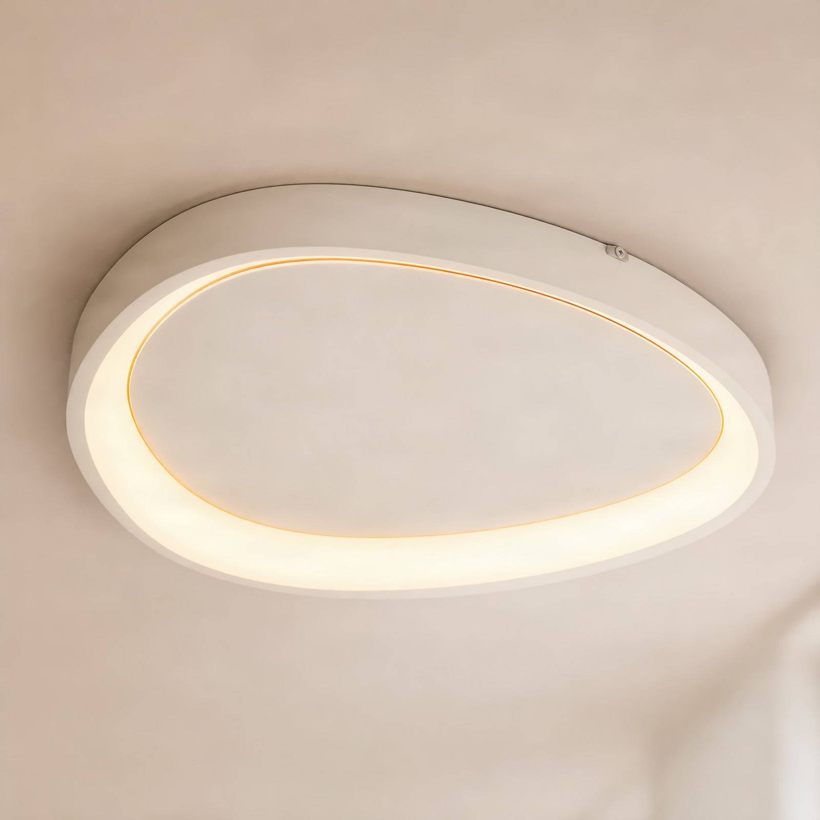 Loftlampe Lindby, Triangulo, dæmpbar, Hvid, Stue, Plastik